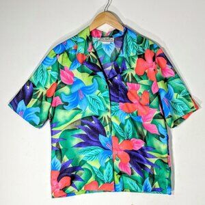 Vintage 80's Tropical Print Shirt
